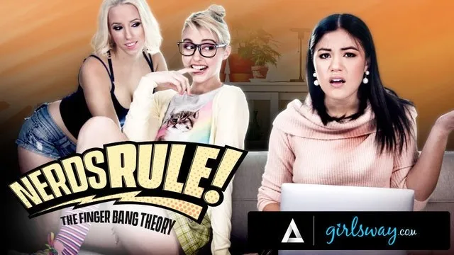 Nerdy Roommates Kendra Spade And Chloe Cherry Fake Being In A Sitcom While Banging A Friend